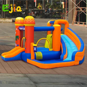 Online 2020 New Design Wholesale Inflatable Kids Slide Water Park Bounce House With Slide For Kids Party With Blower Outdoor