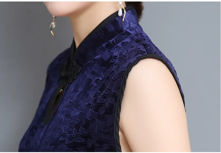 Национальный Ветер улучшенный Cheongsam средней длины ретро шаль Открытый комплект из двух частей кардиган жилет платье