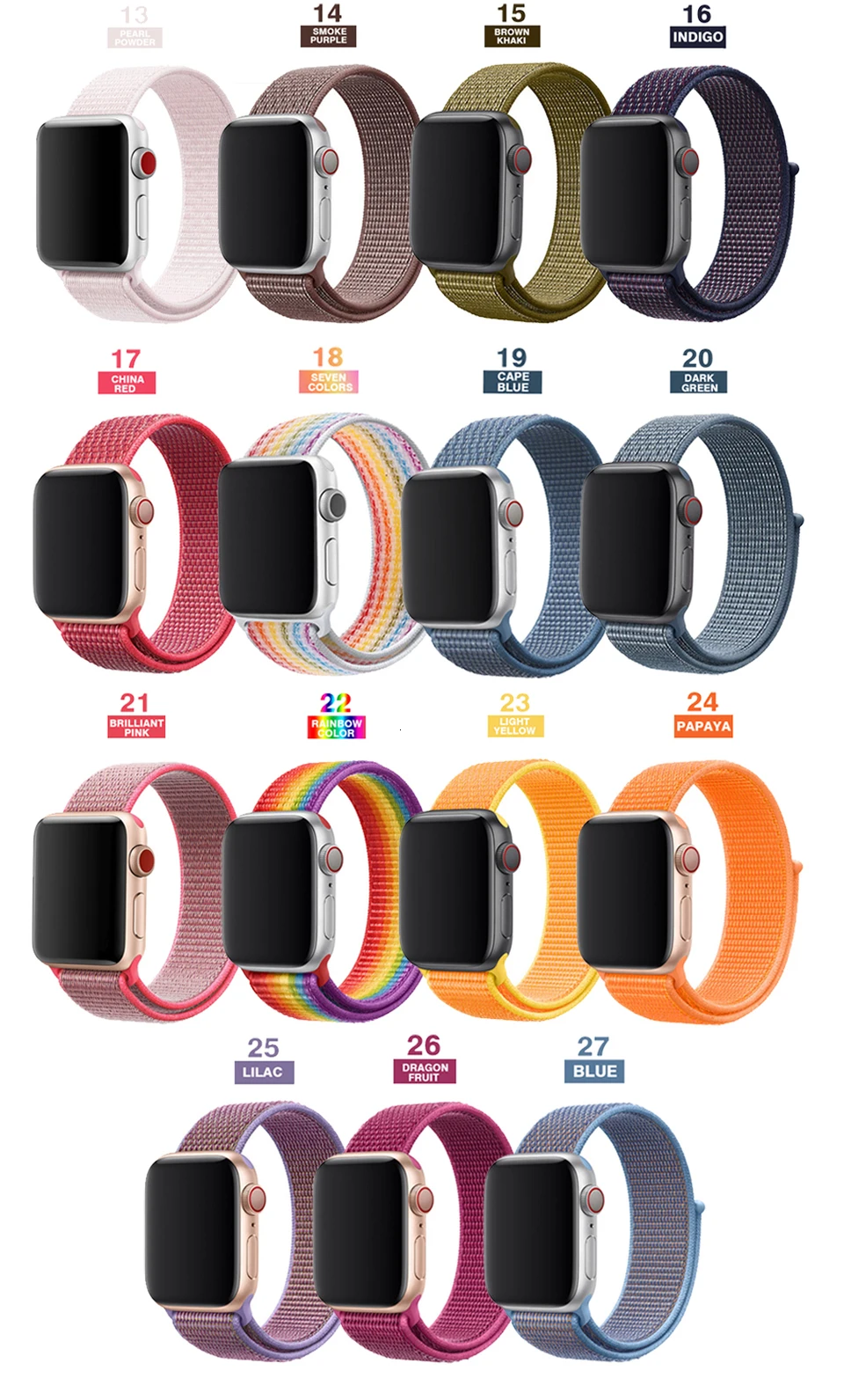 Спортивный ремешок для Apple Watch 42 мм 38 мм ремешок для часов 4 44 мм 40 мм Iwatch Серия 3 2 1 нейлоновый браслет дышащие аксессуары
