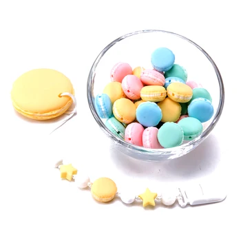 

Candy Cookies Silicone BPA Free Food Grade Macaron Teething Teether DIY Pacifier Chain Nursing Silicone Teether For Infrant Baby