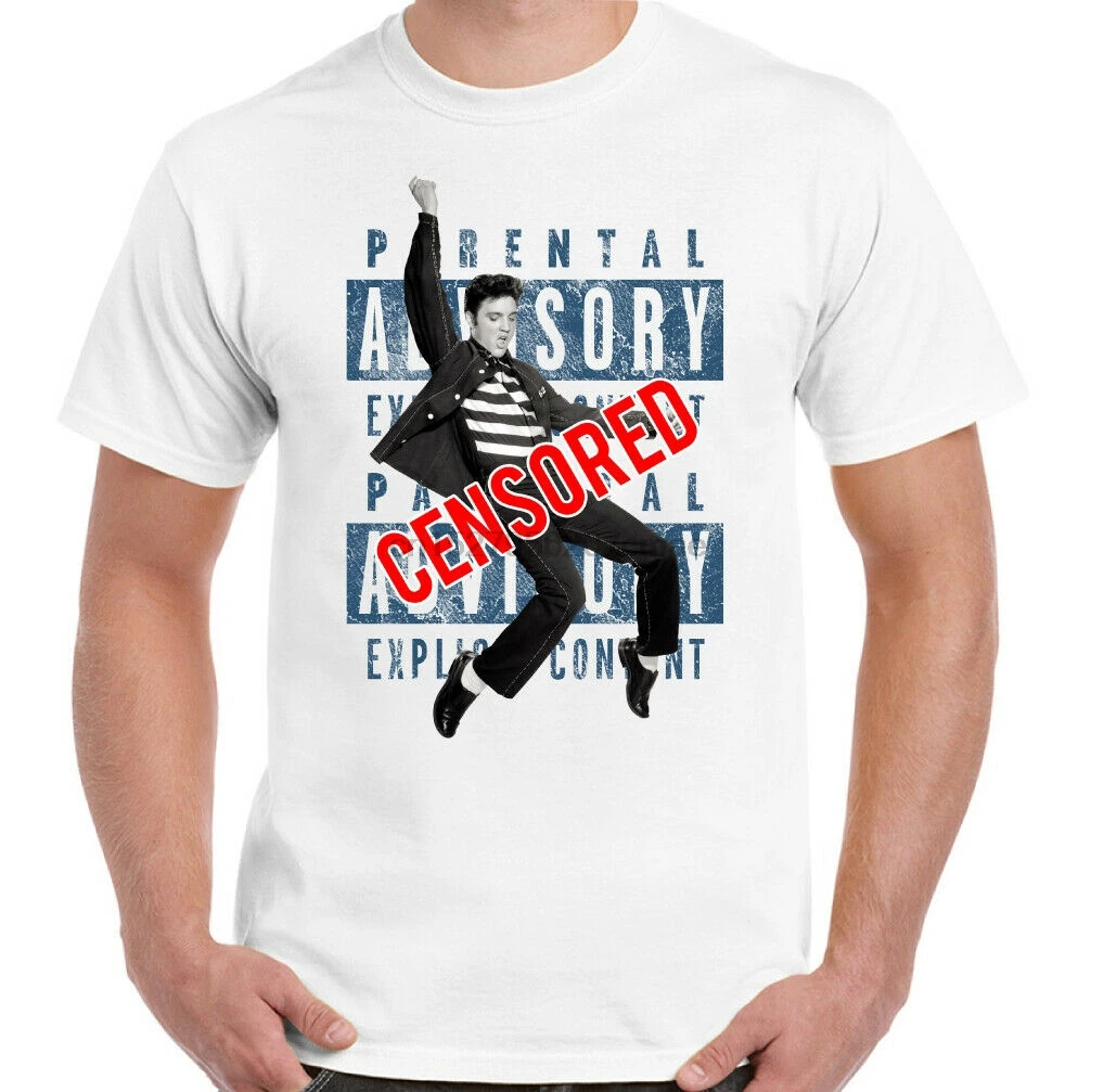 

Elvis Presley Censored Mens Funny Music T-Shirt Rock N Roll Acoustic Guitar Top(1)