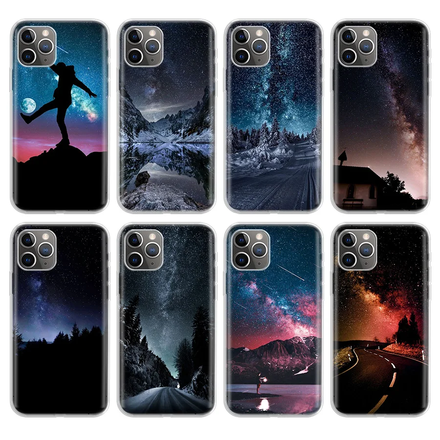 

Fashion Black Matte Starry Phone Case For Apple iPhone 11 Pro 6 6S 7 8 Plus 10 X XS MAX XR 5 5S SE Phone Case Cover