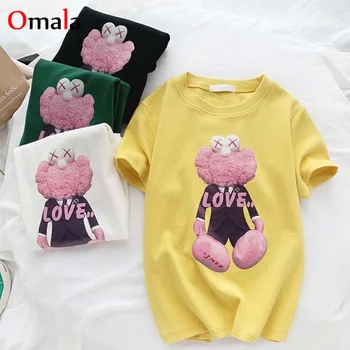 

summer Women T-Shirts Harajuku 3D Cartoon Pattern Printed Tee Shirt Korean kawaii tshirt 90s girl Short Sleeve white Top t shirt
