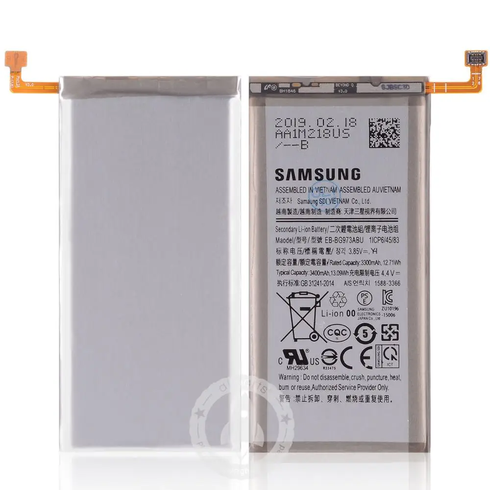 Аккумулятор для телефона samsung EB-BG973ABU для samsung GALAXY S10 S10 X S10X SM-G9730 G9730 3400 мАч тест