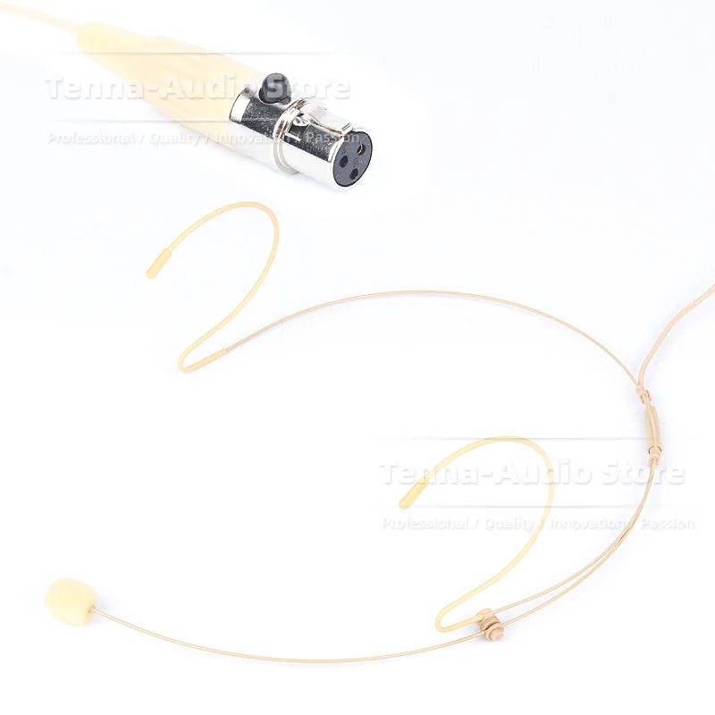 

Flesh Beige Mini XLR 3 Pins TA3F Headworn Headset Earset Microphone For AKG DPT 800 DPT800 Wireless System BodyPack Earworn Mic