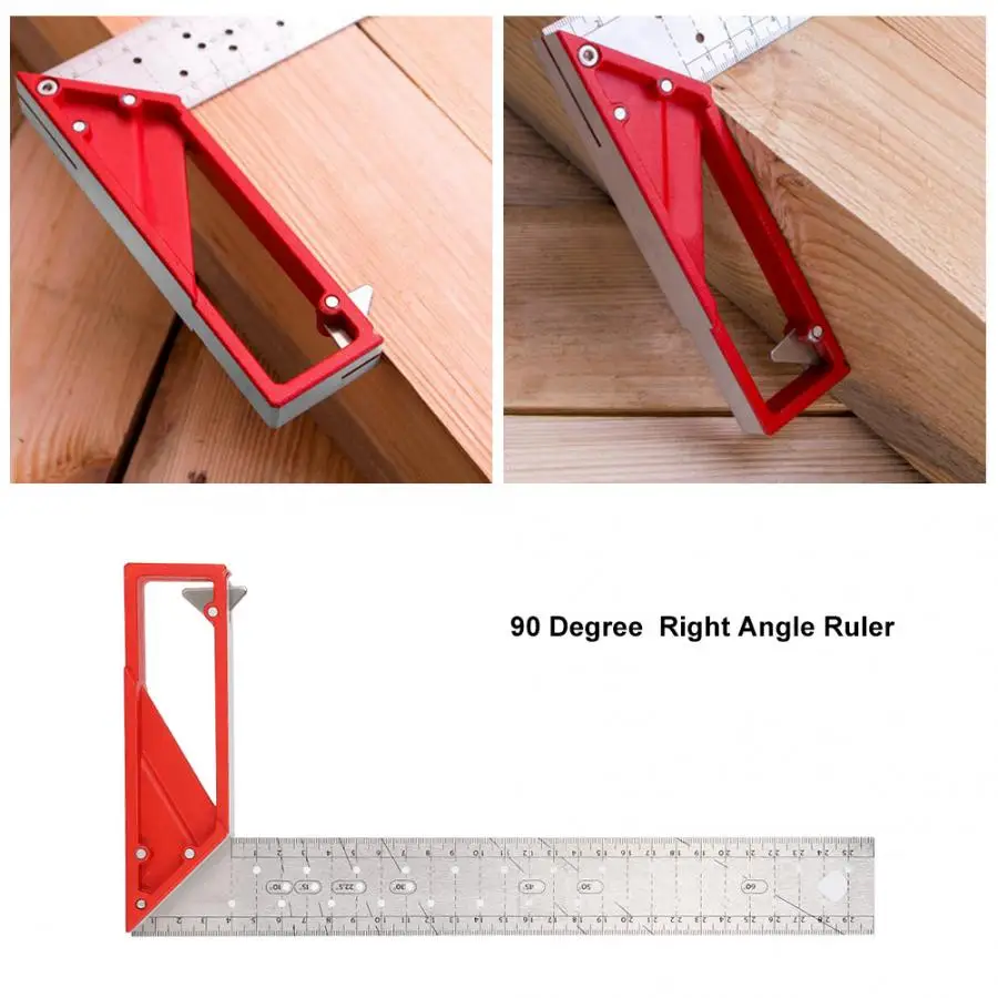 Esquadro 30cm Stainless Steel Right Angle Ruler 45/90 Degree Woodworking Try Square for Multiple Purposes Ferramentas Para
