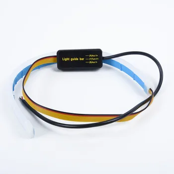 

Blue Or Amber 2Pcs Ultra Thin Car LED Headlight Daytime Running Light Eyebrow Strip Blue Amber