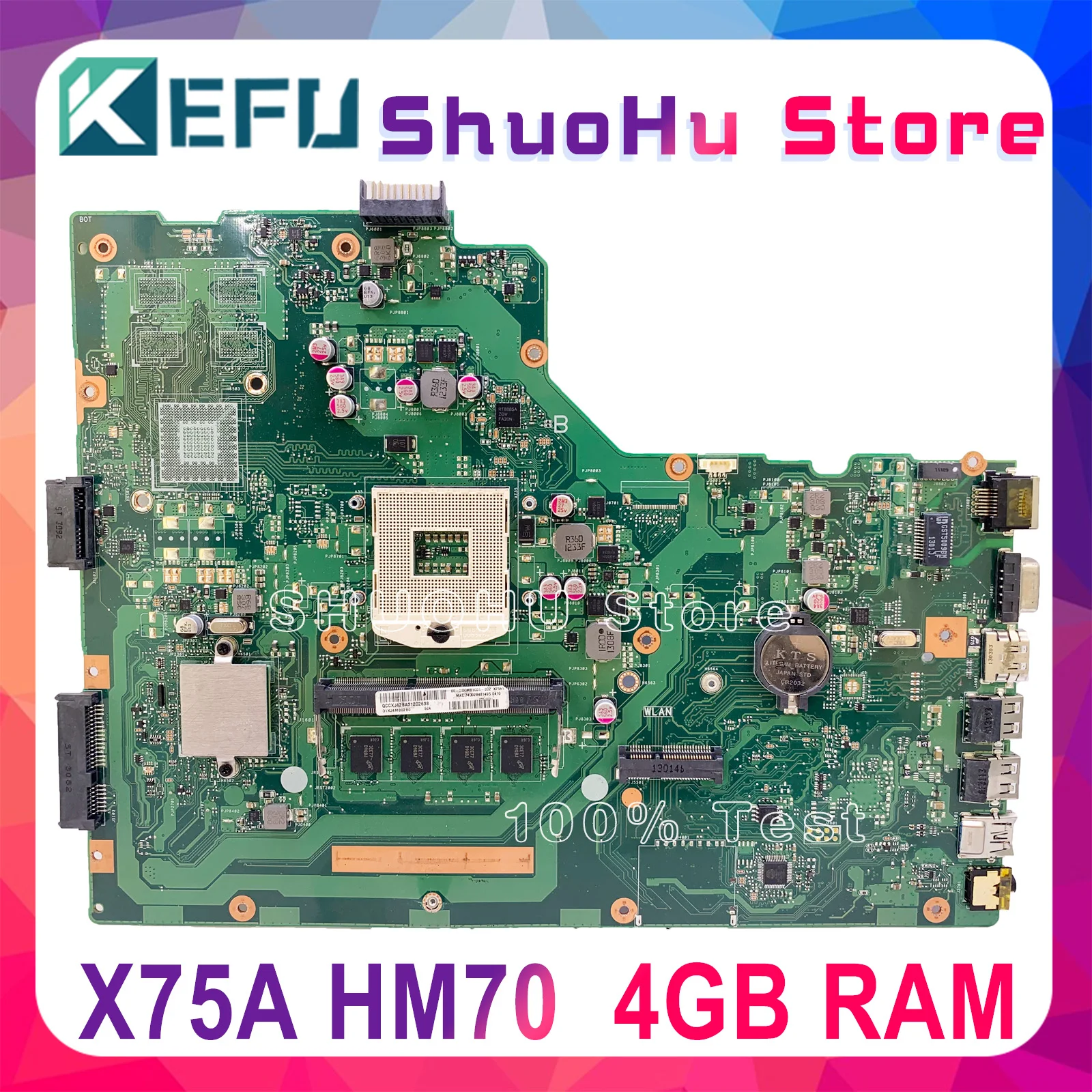 Материнская плата KEFU X75A для ноутбука ASUS X75VB X75VD X75V X75VC материнская HM70 4 Гб памяти