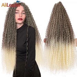 Freetress Soft Frizzy 28Inch Synthetic Hair Extensions Blonde Crochet Hair Natural Curly Braiding Hair Loki Jumbo Slightly Perm