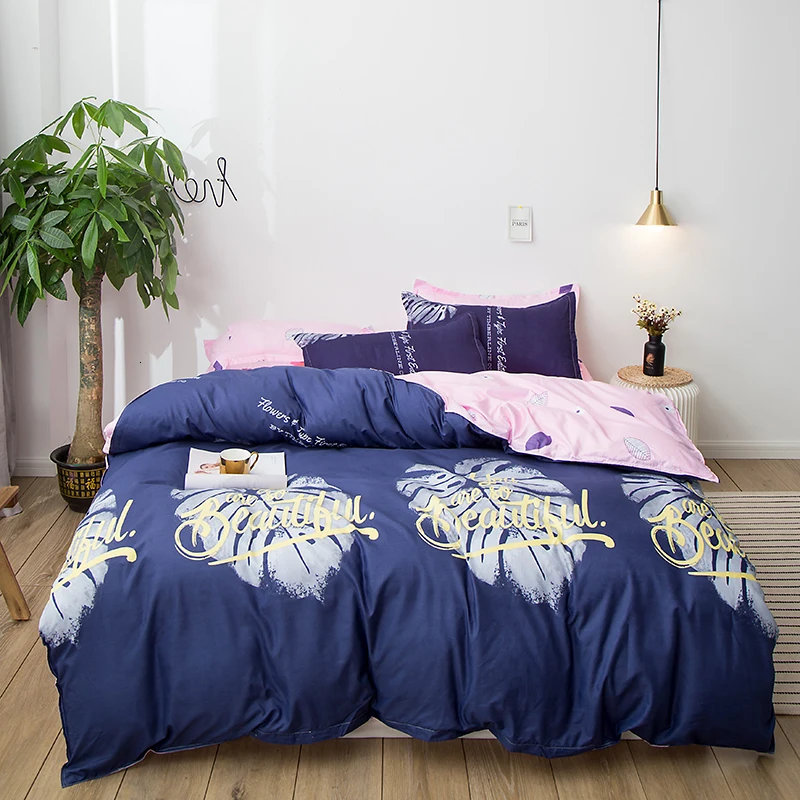 Пасторальные красивые комплекты постельного белья с принтом листьев, пододеяльник с рисунком, наволочка, рождественский подарок, 3/4 шт., разные размеры