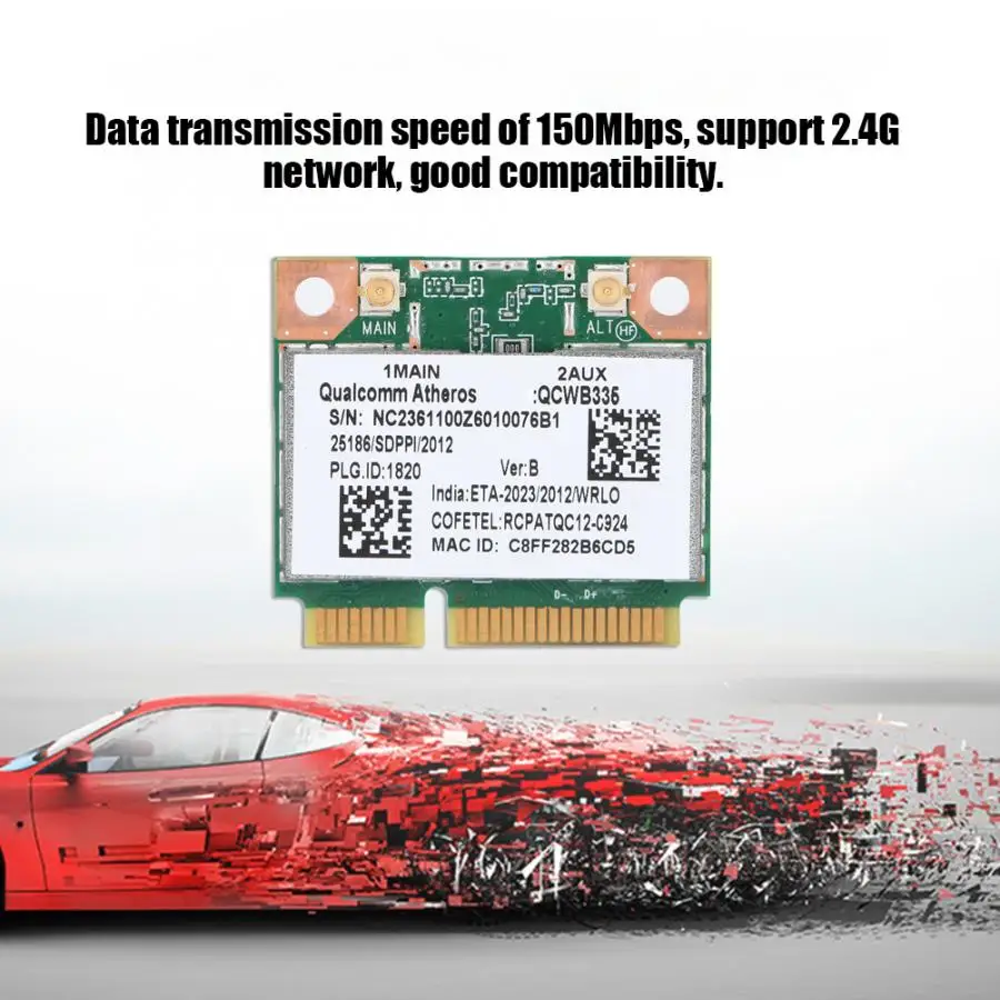 Сетевая карта для Qualcomm Atheros AR9565 QCWB335 150M Mini PCI-E Bluetooth беспроводная сетевая карта Универсальная сетевая карта
