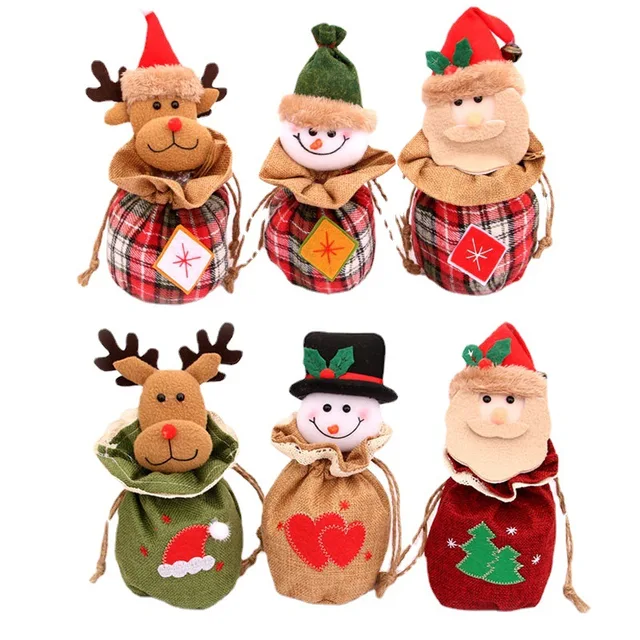 Christmas Candy Packaging Santa Gift Bag Xmas Plastic Bag Christmas Decorations for Home Navidad Gift 2022 New Year 6