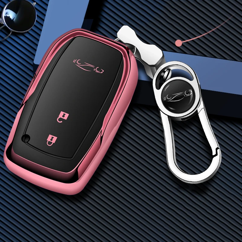 TPU soft car key case Protective Shell full cover for Toyota Highlander Camry CROWN REIZ Prado RAV4 360 Car Accessories