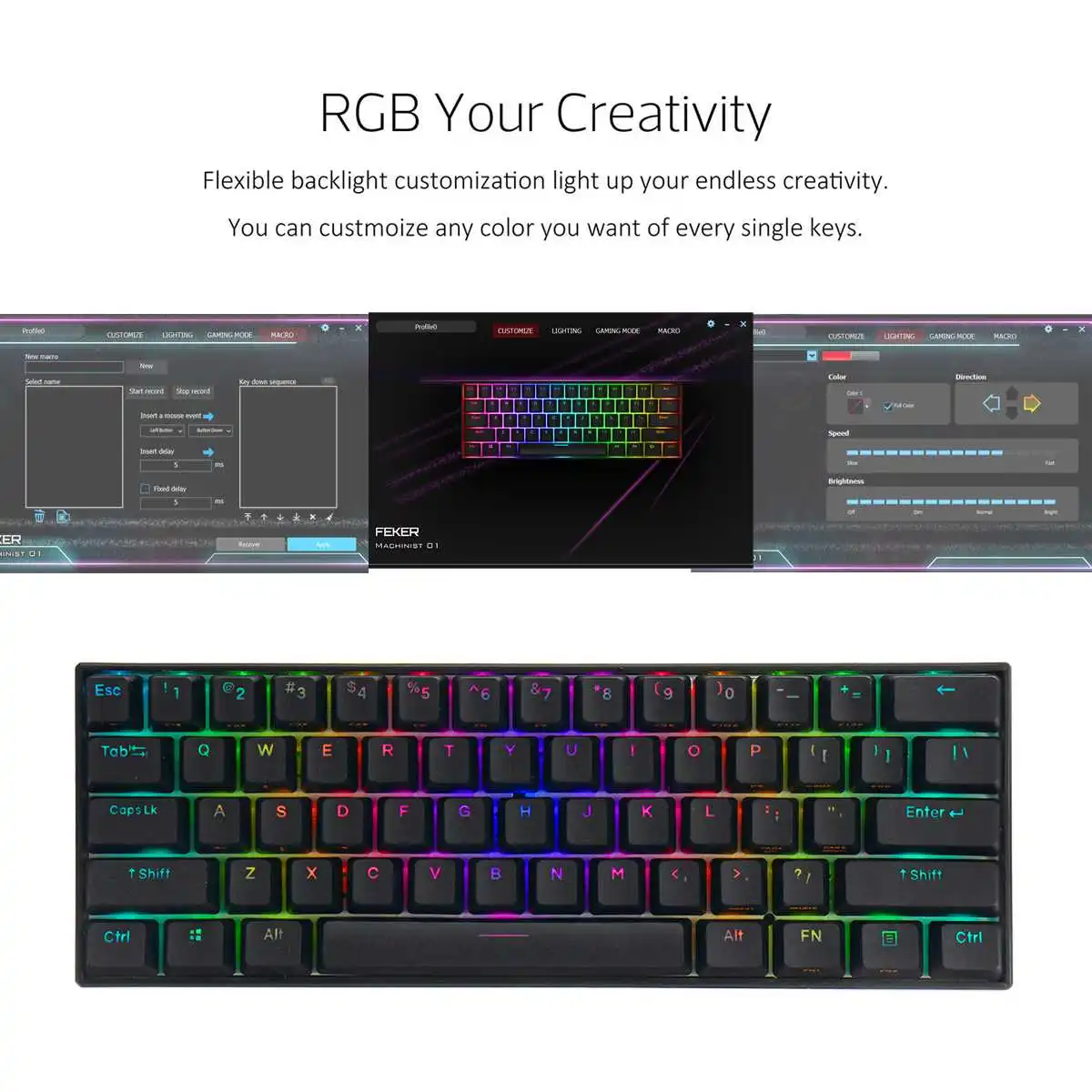 61 клавиша 60% NKRO Cherry MX Переключатель механическая клавиатура bluetooth 5,0 тип-c RGB PBT двойная клавиша игровая клавиатура