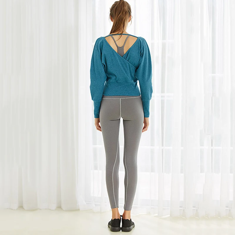 Женский балетный вязаный свитер с длинным рукавом топы Осень зима v образным