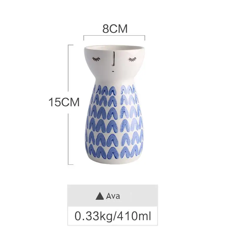 girl Vase Ceramic Home Decor Flower Pots Planters Porcelain Flower Vase Home Decor - Цвет: A4