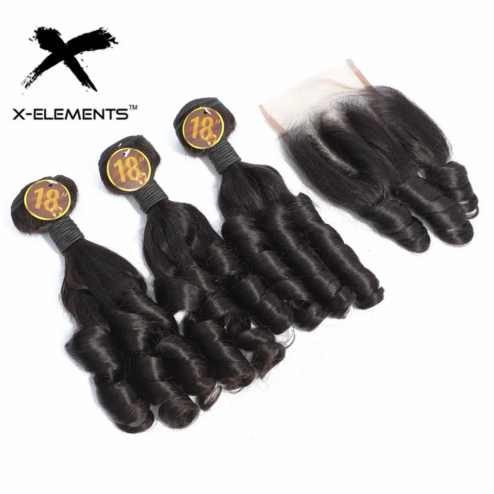  Peruvian Romance Curl Human Hair Bundles With Closure Remy Hair Extension Curly Hair Bundles With C