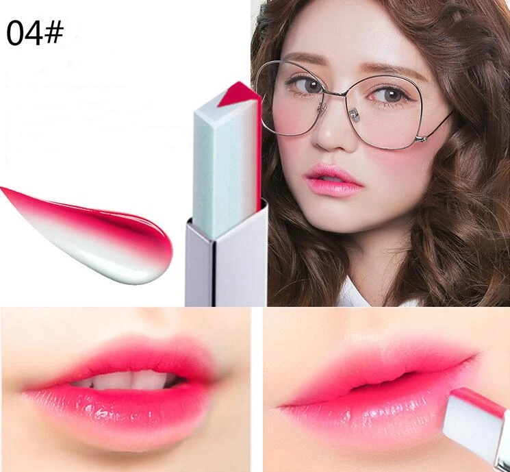 New 8 Color lips Lipstick V Cutting Two Tone Tint Silky Moisturzing Nourishing Lipsticks Easy to Wear Makeup maquiagem