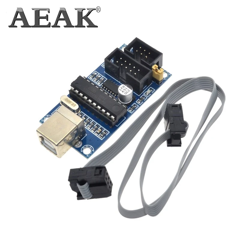 AEAK USBTiny USBtinyISP AVR ISP программатор загрузчик Meag2560 uno r3 6 контактный кабель для
