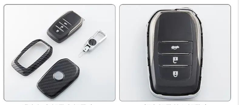 3 кнопки карбоновый брелок для ключей ABS оболочка чехол для Toyota Camry Corolla Avalon Rav4 Land Cruiser автомобильный дистанционный ключ держатель протектор
