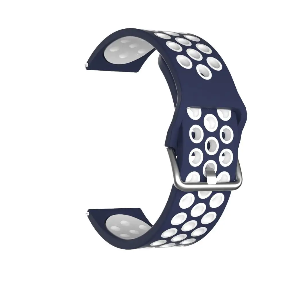 22 мм ремешок для часов huawei GT 1 2 46 мм ремешок для умных часов браслет для huawei Часы GT/GT2 46 мм спортивные браслеты - Цвет: Midnight blue white