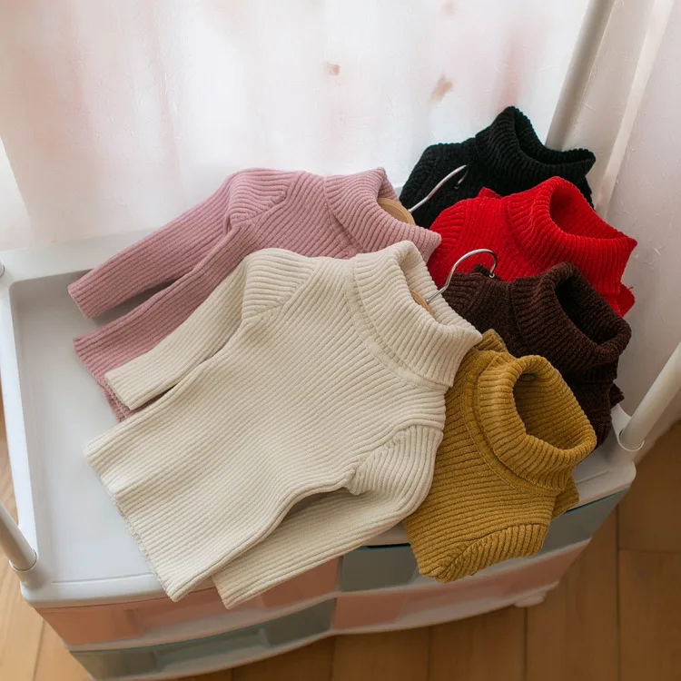 

Tassel Clothing Bay Infant Sweater Autumn & Winter Thick Baby Girls Chenille Fabrics Not Balling up High Collar Base Shirt A05