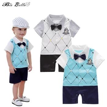 

Newborn Infant Boy Romper Fashion Party Toddler 0-12M Clothes Jumpsuit Baby Boy Outfits Gentleman Infant Boy Clothes Outfits