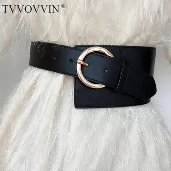 

TVVOVVIN Tilt Buckle Temperament Wild Wide Girdle Women Fashion Elegant 2020 Autumn Geometrical Pattern Buckle Cummerbunds L559