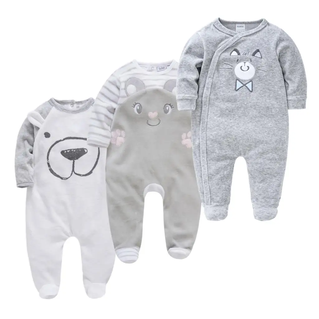3pcs Warm Velvet vetements bebe de Newborn Baby Boys Jumpsuits Infant Baby Girls Clothes Toddler ropa bebes de Boy Pajamas
