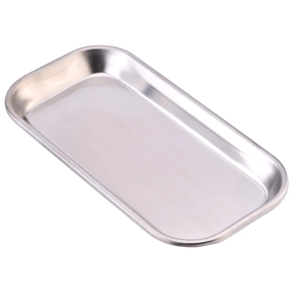 1 PCS Stainless Steel Medical Surgical Dental Dish Environmental Useful Tray With Recessed Corners Lab Instrument Tools Storage