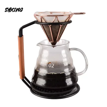 

Net Red Metal Coffee Hand Punch Filter Cup Holder Filter Paper Holder V60 Shelf Non-slip Hand Punch Coffee Holder Simple Type