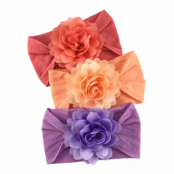 

Soft Cotton Knit Baby Heaband Cute Flower Elastic Haarband Baby Girls Big Floral Design Headband Headwear
