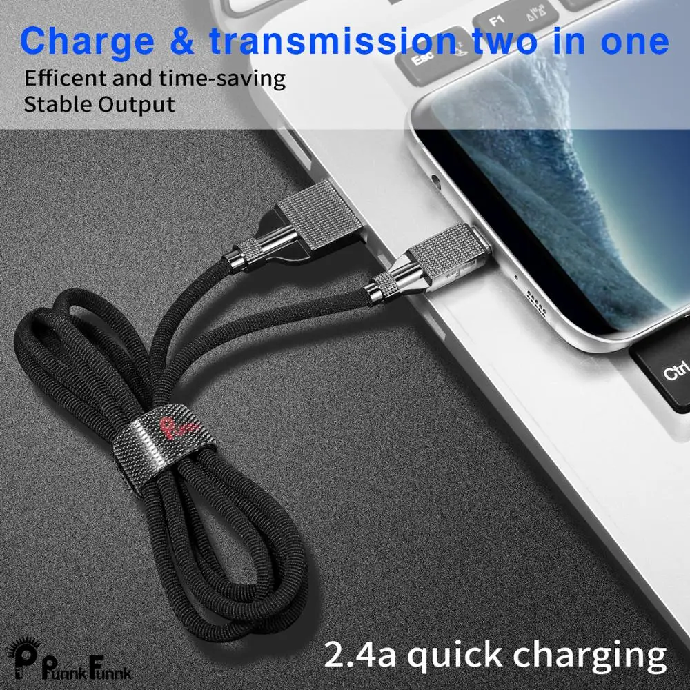 Роскошный электромагнитный кабель USB C Micro 2 4 А быстрой зарядки Type для samsung huawei iphone