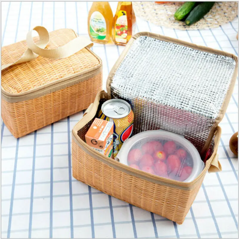 

Portable Insulated Thermal Cooler Lunch Box Carry Tote Picnic Case Storage Bag Adult Kid Work School Travel Bento Bag