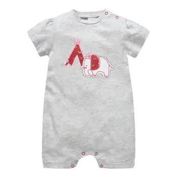 

Honeyzone 2020 Baby Girls Clothes Baby Bodysuit Summer Twins Bebe Fille Vetements Elephant Print Short Sleeve Baby Onesie 0-12M