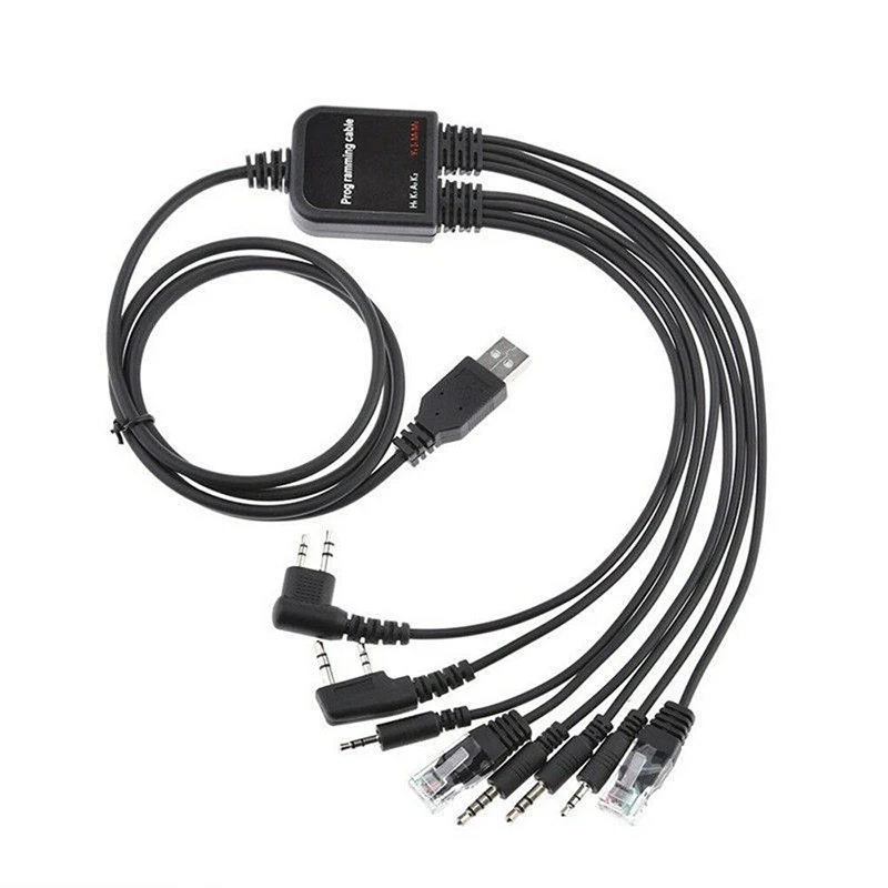 Practical Durable 8 In 1 USB Programming Cable For JIEKE Motorola HYT ICOM BAOFENG Walkie Talkie Parts Accessories