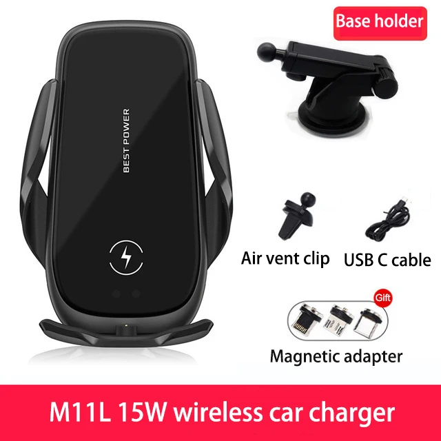 

15W Fast Charge Wireless Car Phone Charger For iPhone 12 11 Pro/Xr/8 plus Magnetic Charging Holder For Samsung S20/S9/Mi Note10