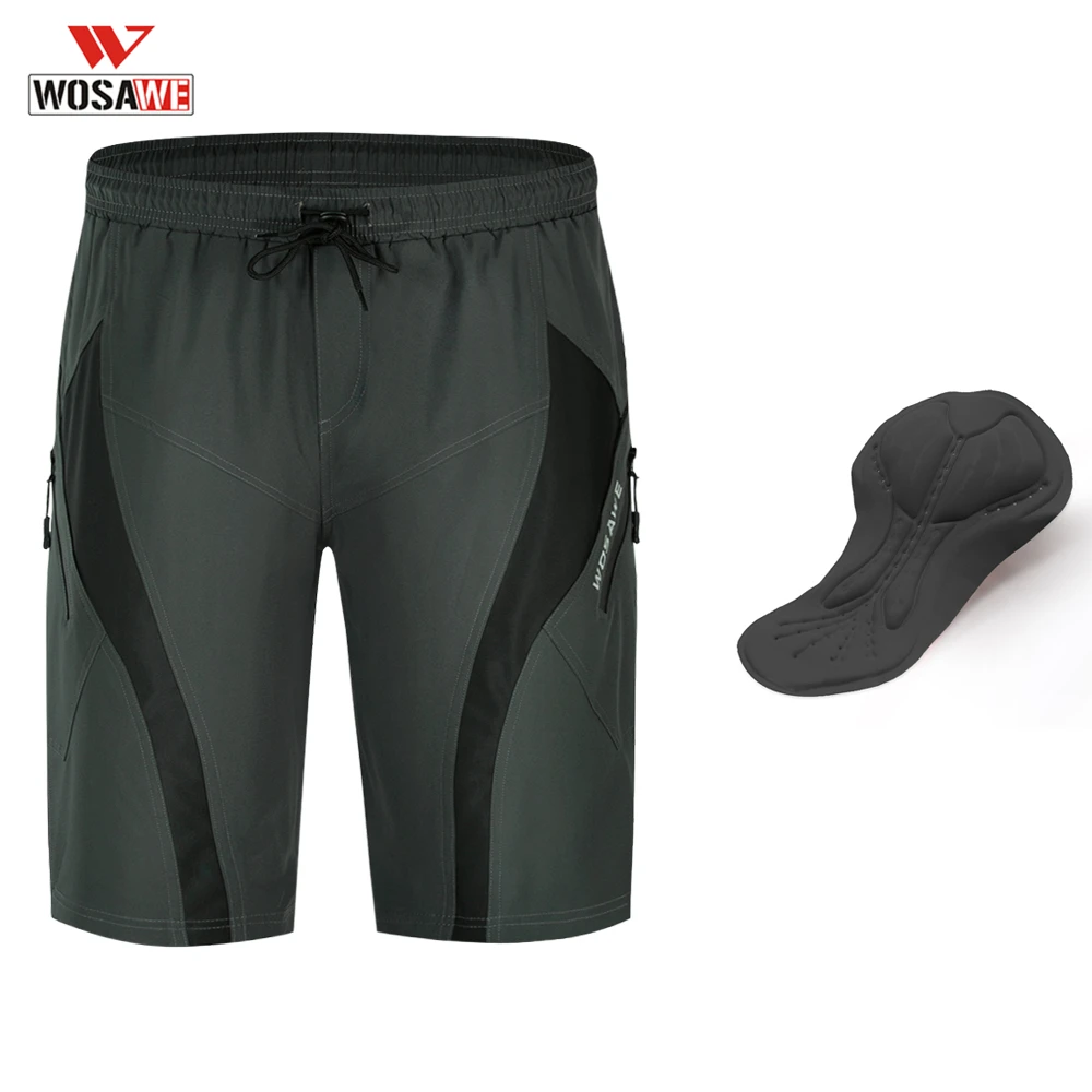 

WOSAWE Cycling Shorts Men 3D Anti Slip Padded Gel MTB Bike Shorts Mountain Bicycle Short Pants Ropa Ciclismo