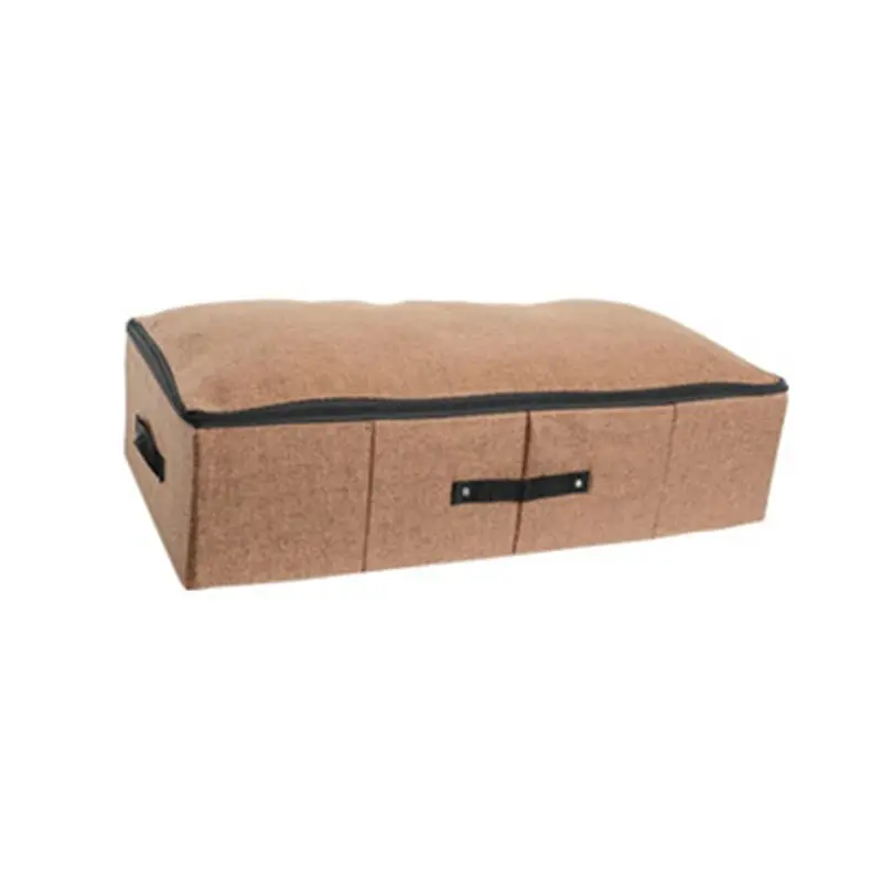 Под Кровать сумки для хранения обуви Органайзер коробка с крышками одеяла ткань Органайзер контейнеры - Цвет: Шоколад
