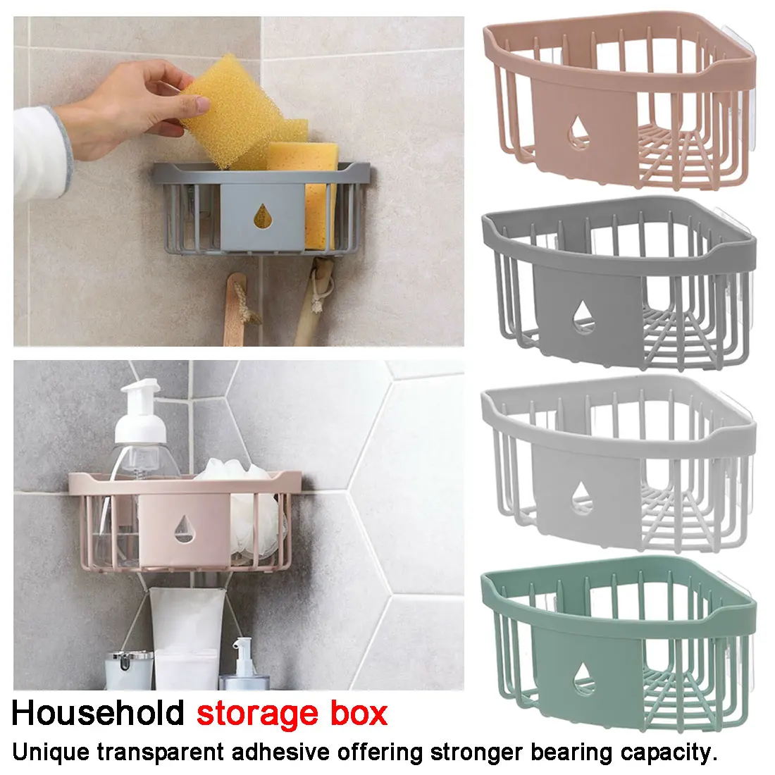 Пластик Afvoer Douche планка Badkamer аксессуары Muur Opknoping Driehoek Rek Badkamer Keuken настенный стеллаж для хранения Органайзер