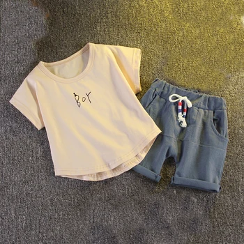 

Kids Clothes Baby Boy Casual Set Summer Soft Letter ‘Boy’ T-shirt + Shorts Sets Children Holiday Clothing Boys Outfit