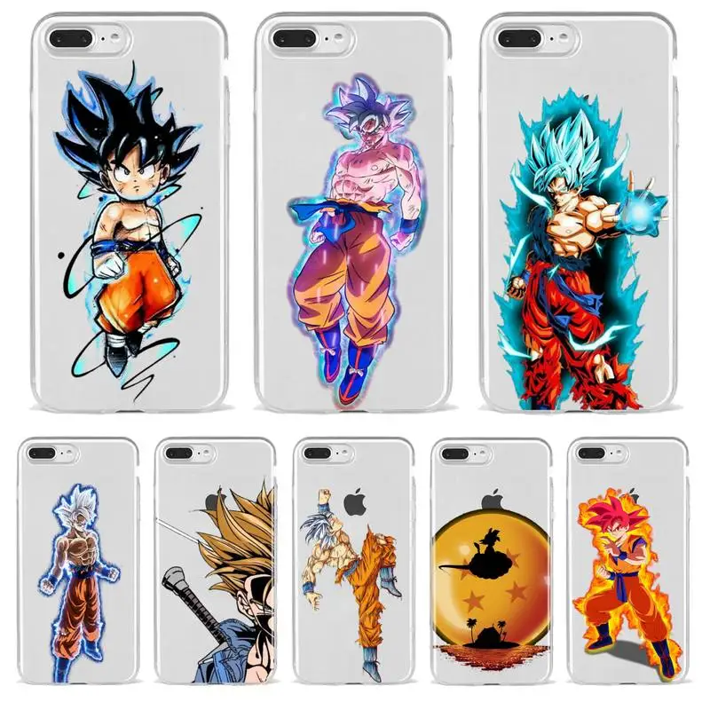 Прозрачный чехол для телефона Dragon & Balls Z Super Goku подходит Iphone 11 12 7 8 Pro Mini XS Max Xr X
