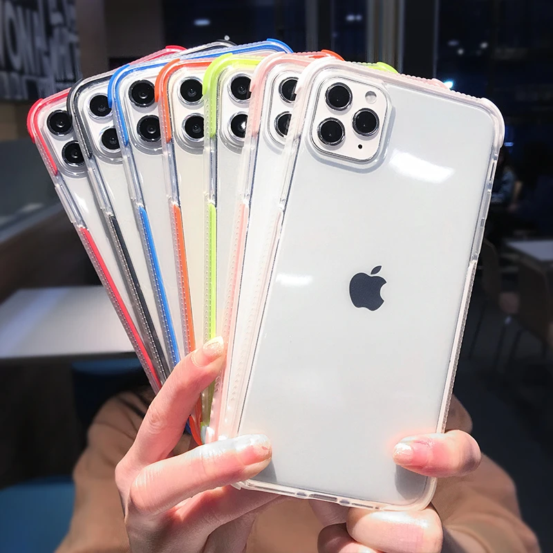 Ударопрочный однотонный чехол SUYACS для телефона iPhone 12 11 Pro Max Mini XS XR 7 8 Plus X