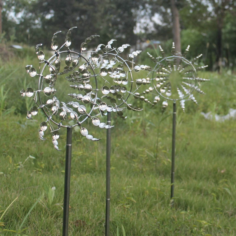 3D Unieke En Magische Metalen Windmolen Spin Gemakkelijk Wind Spinners Outdoor Wind Kinetische Sculptuur Gazon