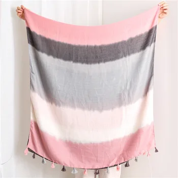 

2019 Fashion Gradient Viscose Hijab Scarf Maxi Wraps Scarves Autumn Winter Headhand Shawls Muslim Long Islamic Tassel Scarves