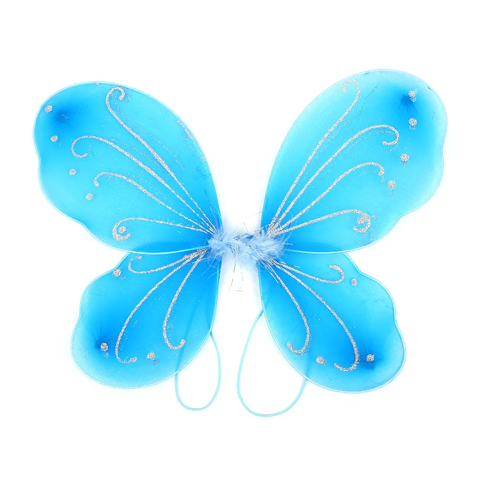 Крылья бабочки эльф крылья феи принадлежности DIY Декор фото реквизит для девочек 10 цветов для взрослых 42*31 см красивый Хэллоуин Рождественский подарок - Цвет: Blue