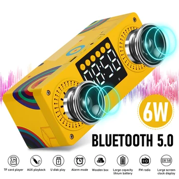 

Portable Bluetooth Speaker Alarm Clock Home Smartphone Subwoofer Bass FM Radio Soundbox Mirror LED Bluetooth Speaker Subwoofer