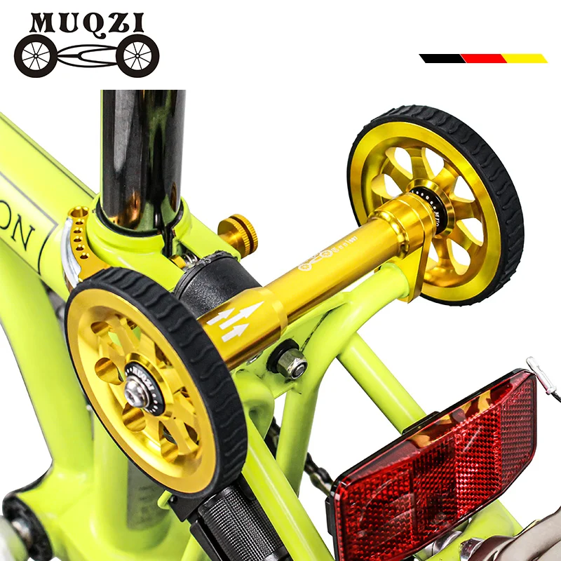 

MUQZI Ceramic Bearing Bike Easy Wheel Extension Bar for Brompton Folding Bicycle Heighten Design Telescopic Rod Extension Block