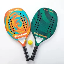 TOP Professional Carbon Beach Tennis Paddle Racket Soft EVA Face Pickleball Raqueta With Bag For Adult Tennis Racquet Equipment