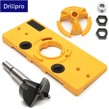 

35mm Hinge Hole Saw Jig Drilling Guide Locator Hole Opener Door Cabinets DIY Tool for Woodworking